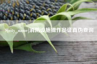 吉林消防设施操作员证真伪查询