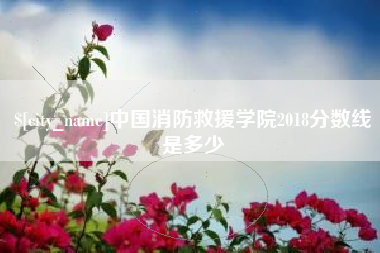 吉林中国消防救援学院2018分数线是多少