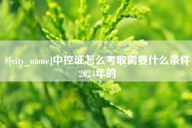 吉林中控证怎么考取需要什么条件2024年的