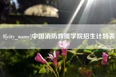 吉林中国消防救援学院招生计划表